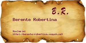 Berente Robertina névjegykártya